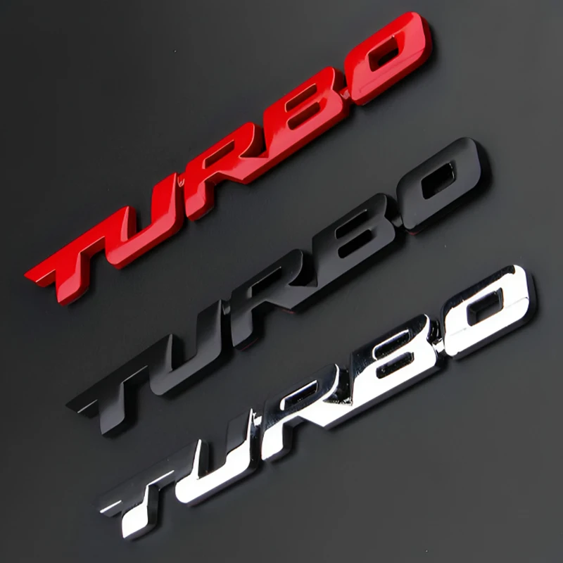 Autocollant 3D Turbo/SPORT Pour Voiture - 2 Pièces En Alliage Métal, Design Réfléchissant Et Imperméable - 6