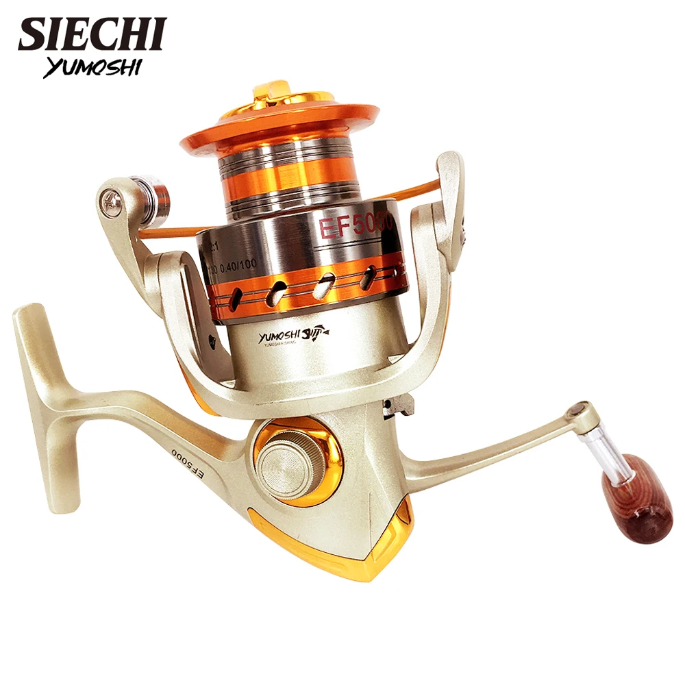 Spinning Reels Yumoshi EF Spinning Fishing Reel - Sizes 1000 To 9000, 12+1  Bearings, Gold Color Penn Fierce Iv