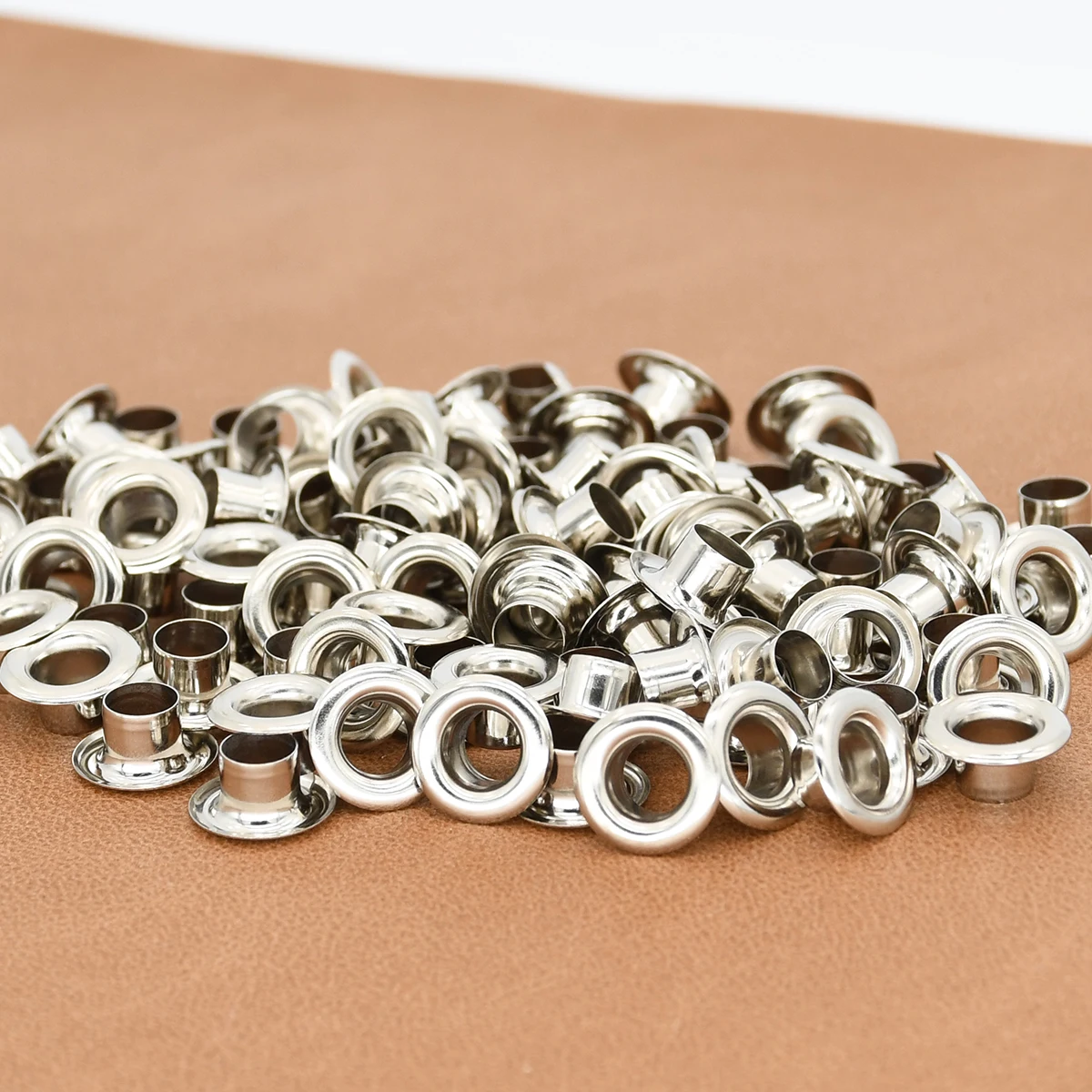 4mm Brass Eyelet with Washer Leather Craft Repair Grommet Round Eye Rings 100sets for Shoes Bag Clothing Leather Belt Hat