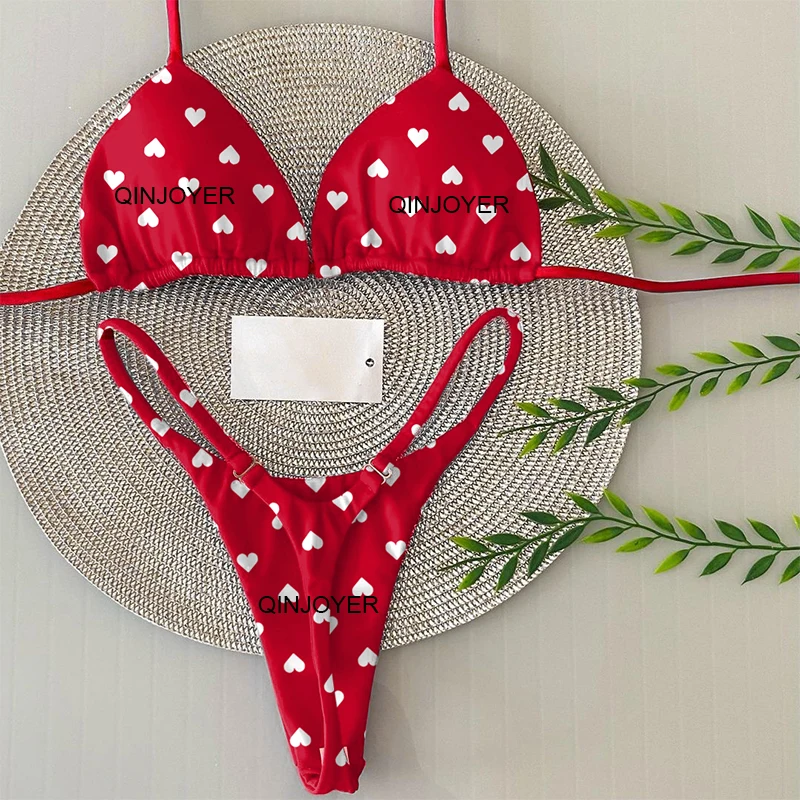 Bikini Set Swimsuit Women High Waist Bikini Heart Print Brazilian Swimwear Women Biquini Bathing Suit Swimming Suit Famle Beach Wear,bikini swimsuit,women swimwear