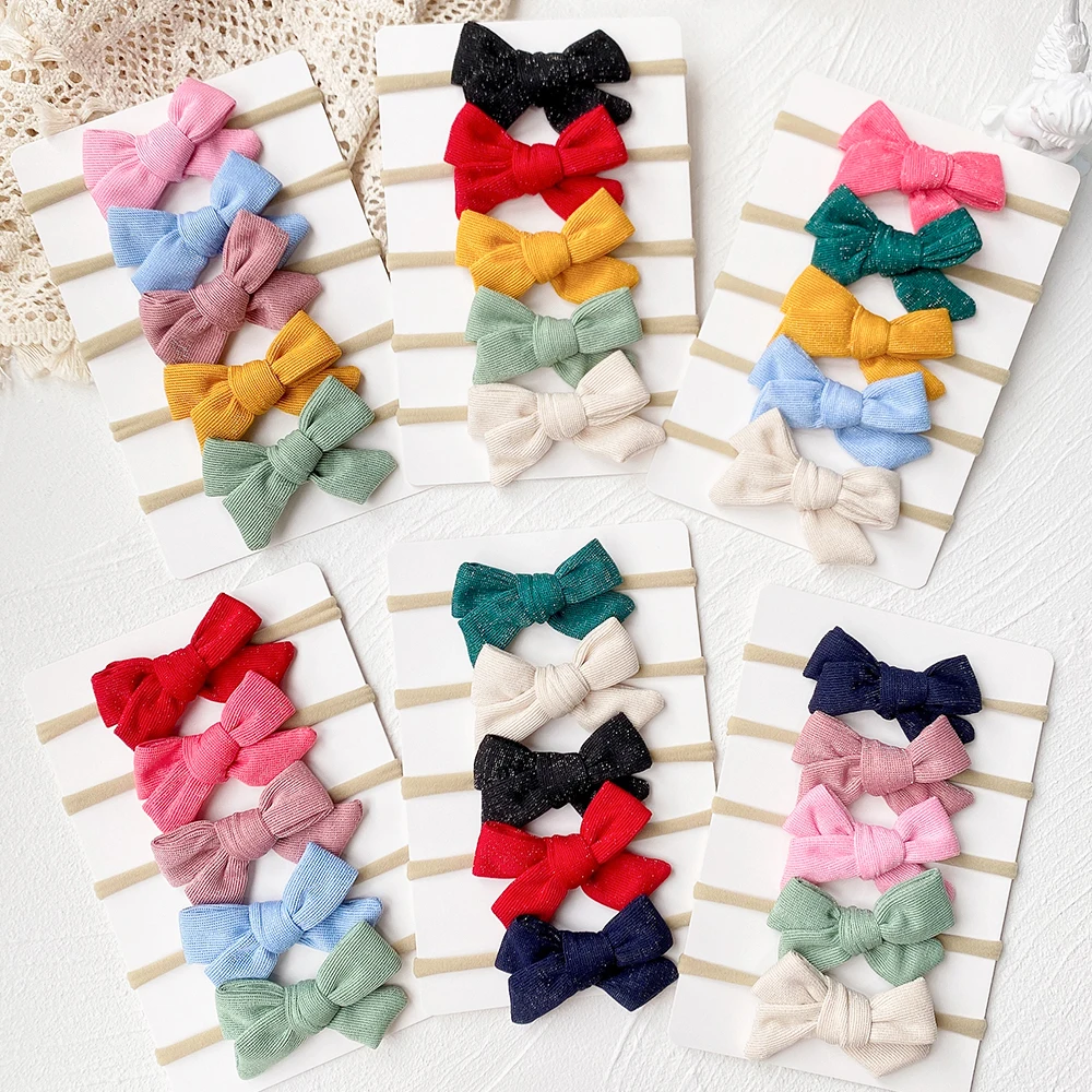 5PcsSetFashionCuteBowsBabyGirlsHeadbandElasticHairbands