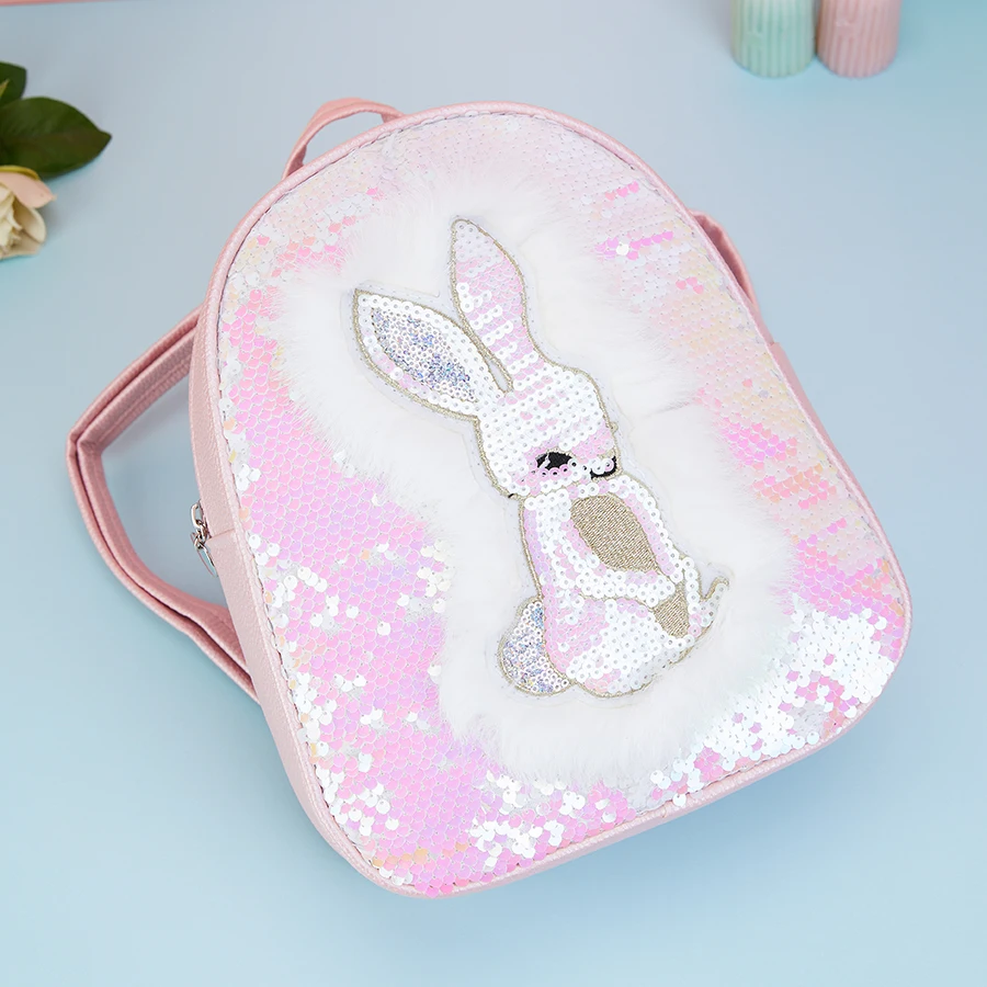 Children's and Girls' Backpack Rabbit Children's Backpack Adjustable Shoulder Straps Cute and Lightweight Kindergarten Strap Sui 5