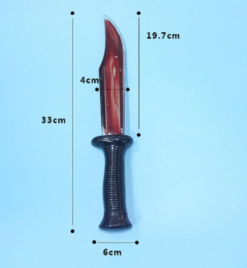 Halloween Decorations Fake Blood Knife Plastic Toys for Women and Men