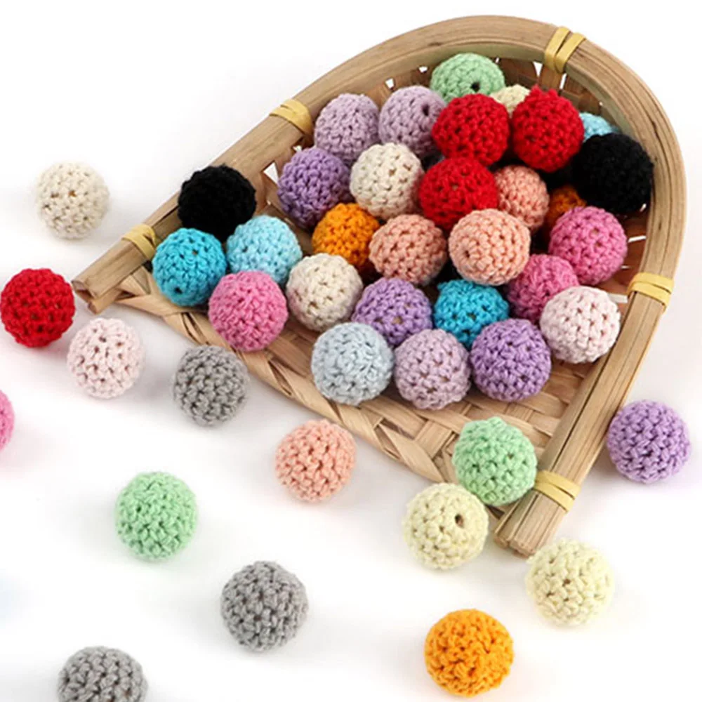 Kivoct 10pcs 16/20mm 나무 크로 셰 뜨개질 비즈 쥬얼리에 대한 씹을 수..