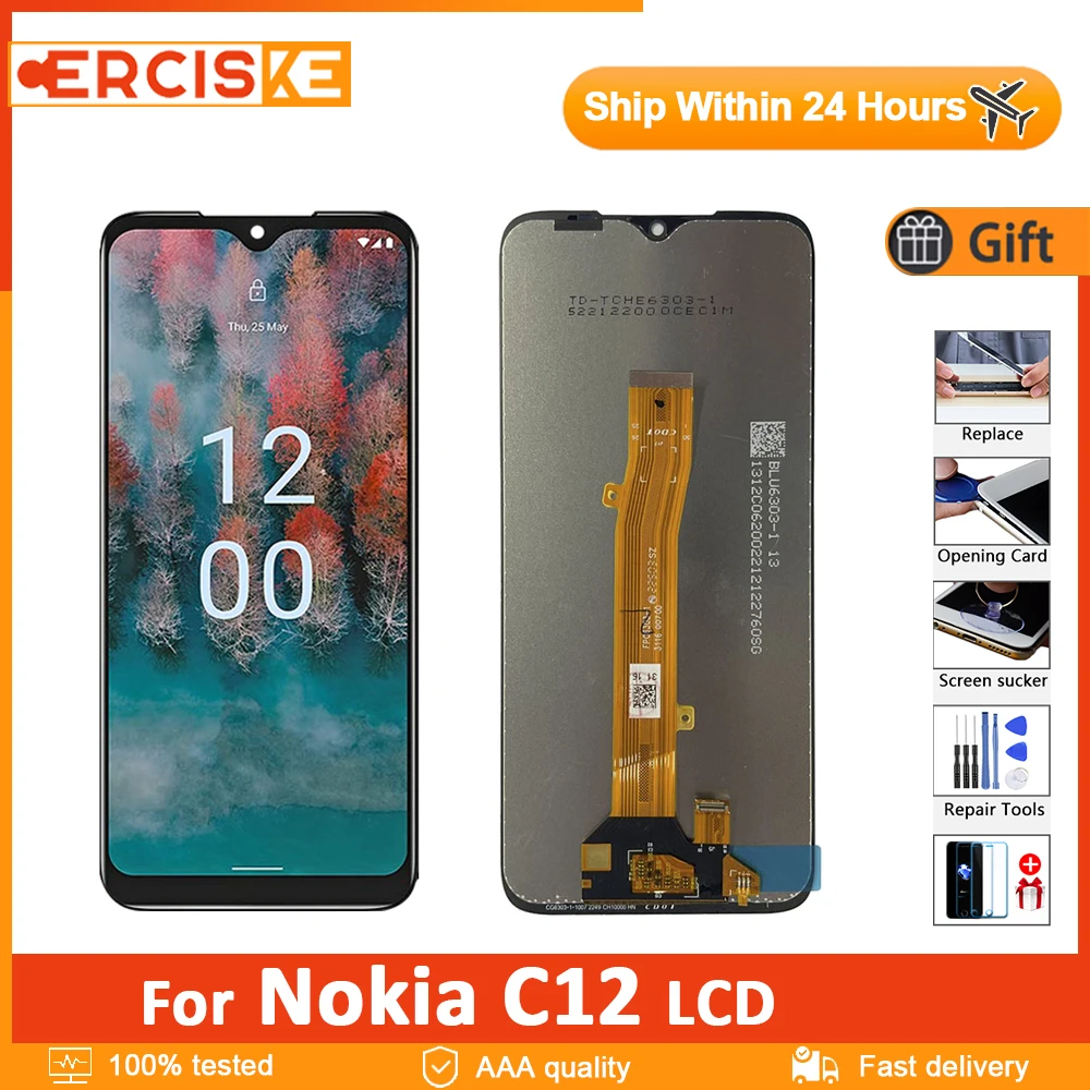 

Original 6.3" For Nokia C12 LCD Display Touch Screen Digitizer Assembly For Nokia C12 LCD Repair Parts Replacement Screen