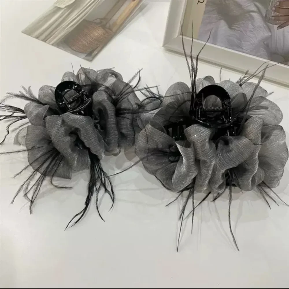 Elegant Black Starry Cloud Rhinestone Hair Claw Clip Double Bow  Accessories for Women Barrettes&Hair Gifts Wedding 헤어액세사리