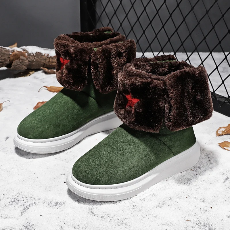 

Hot Sale Men Boots Fashion Snow Boots Men Winter Shoes Comfortable Fur Women Ankle Boots Waterproof Winter Footwear Botas Hombre
