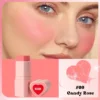Peach Pink Creamy Blush Balm - 3 In 1 Multi-Use Waterproof Moisturizing Eyeshadow Lip & Cheek Tint, Princess Peach Heart Makeup 1