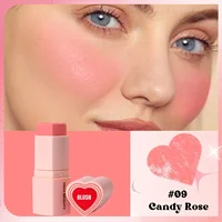 Peach Pink Creamy Blush Balm - 3 In 1 Multi-Use Waterproof Moisturizing Eyeshadow Lip & Cheek Tint, Princess Peach Heart Makeup 1