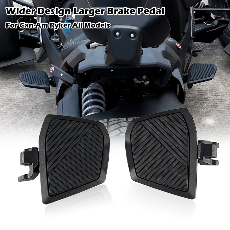 Black Larger Rest Pedal For Can-Am Ryker All Models black foot brake gas accelerator pedal pad cover for 2006 2023 dodge challenger charger