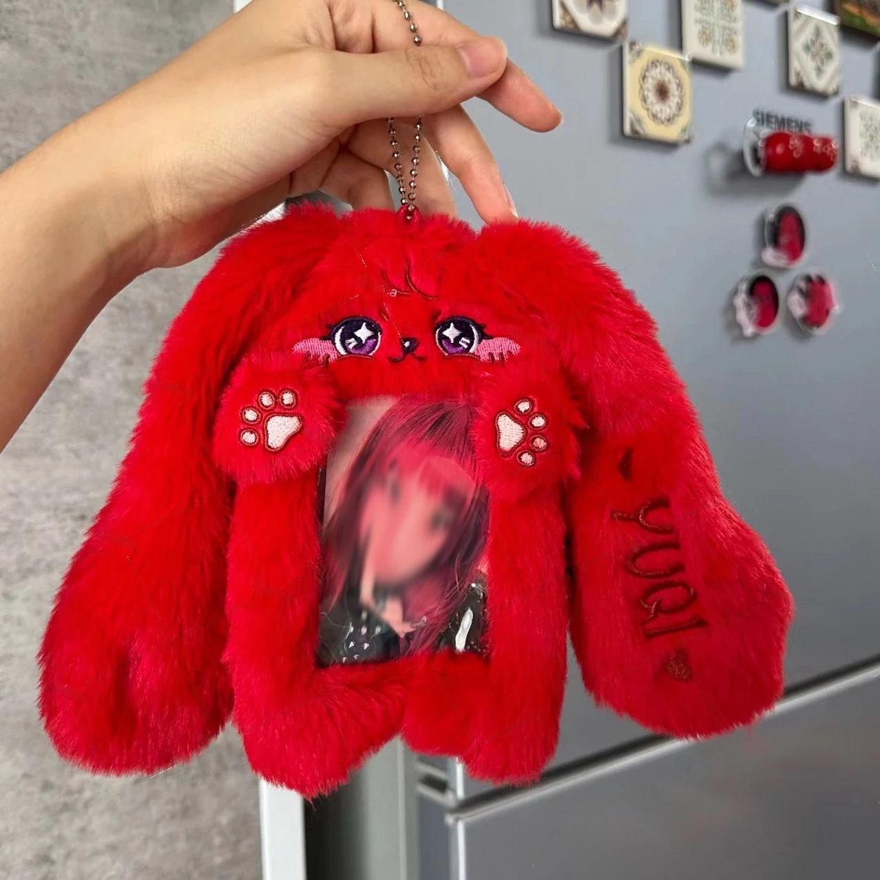Cute plush card cover certificate photo 3 inch small card cover display pendant storage bag 2