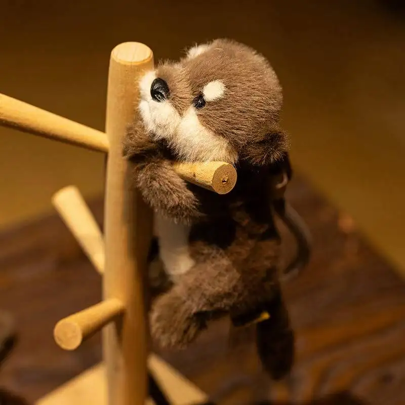 Cute Otter Plush Keychain Realistic Stuffed Otter Animal Pendant Doll Soft Plushies Key Ring for Bag Decoration Gifts Girl