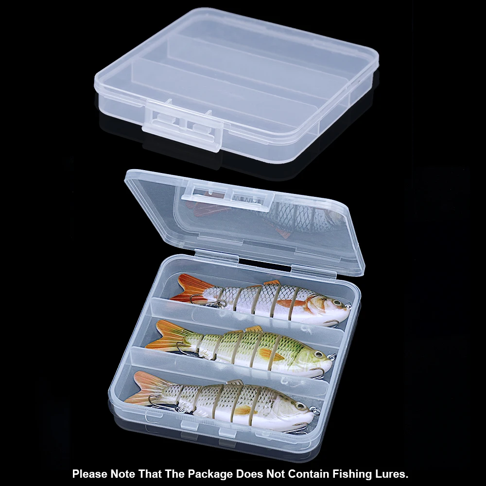 TREHOOK 3 Compartments Fishing Bait Box Single Layer Fishing Hook