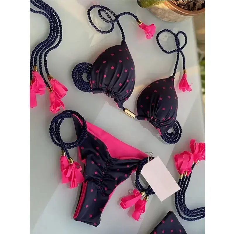 2024 New Printed Cross Lace Up Bikini Swimwear Set VC036 main image 0