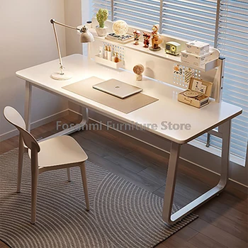 White Computer Desk Chair Set 1