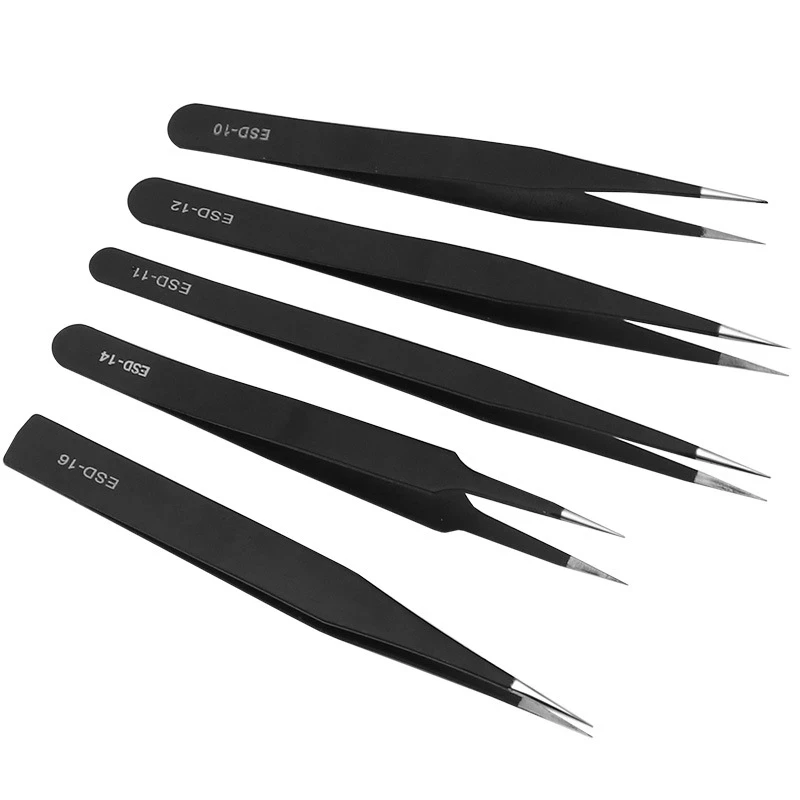 Precision Anti-Static Stainless Steel Tweezers Set Image 6