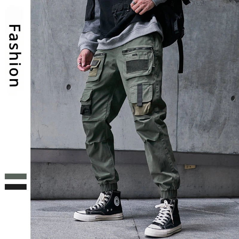 

Men‘s Cargo Pants Multi-pockets Joggers Casual Black Green Sweatpants Hip Hop Streetwear Spring Cotton Harem Pants Male Trousers