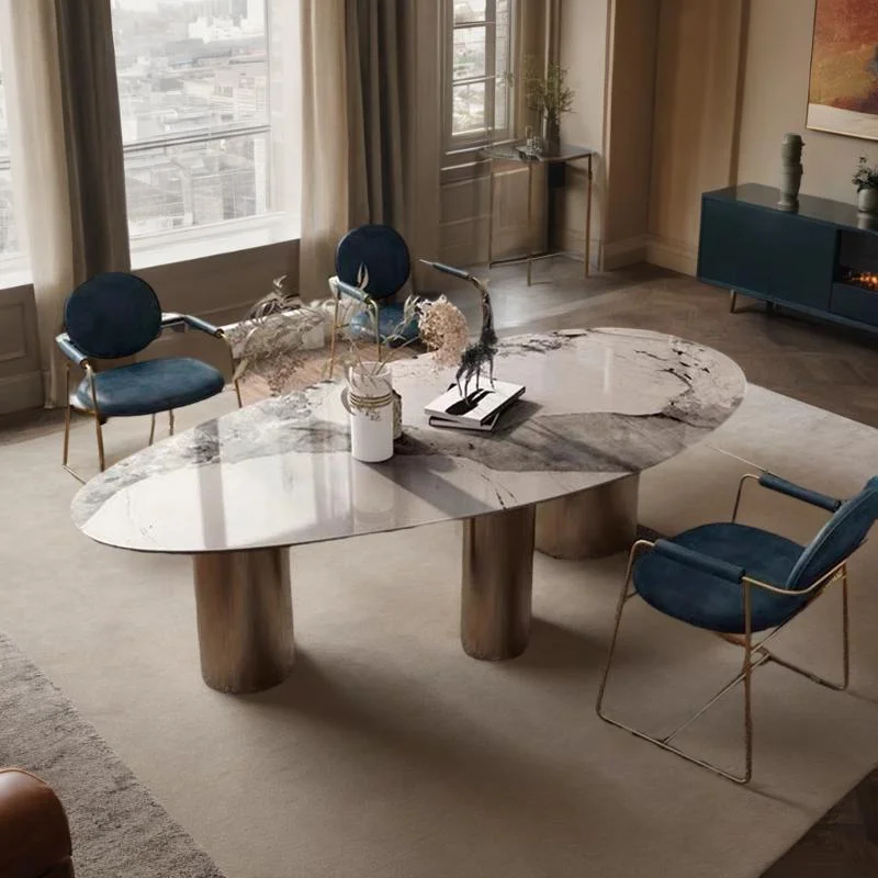 Marble Kitchen Dining Table Modern Furniture Luxury Mid-century Plastic Home Tables Living Room