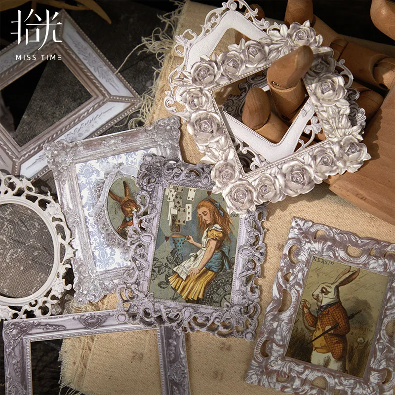10 pcs Vintage Hollow out Material paper Diary Album handmade Adhesive DIY Decorative Scrapbooking Junk Journal Supplies