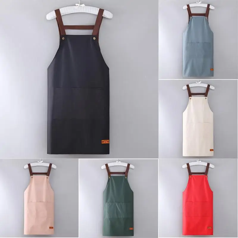 

Aprons For Women With Pockets Waterproof Waist Adjustable Dust Proof Chef Kitchen Barber Shop Coffee Restaurant Garden Aprons