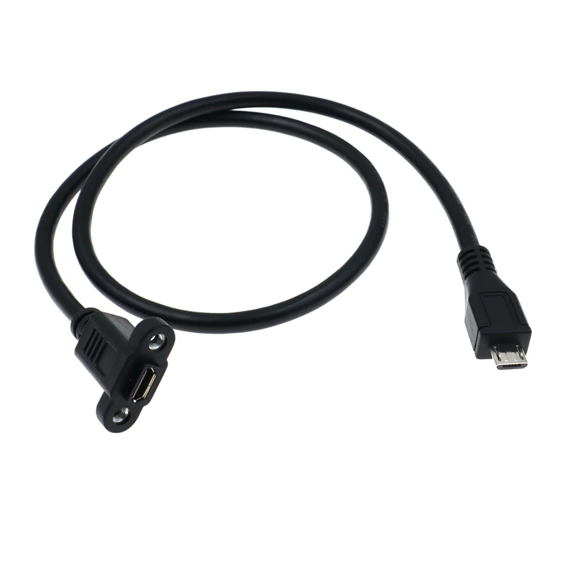 Cablecc USB 2.0 Verlängerungskabel – 90° Links Abgewinkelt Mit Panel-Befestigungsloch, 20 Cm