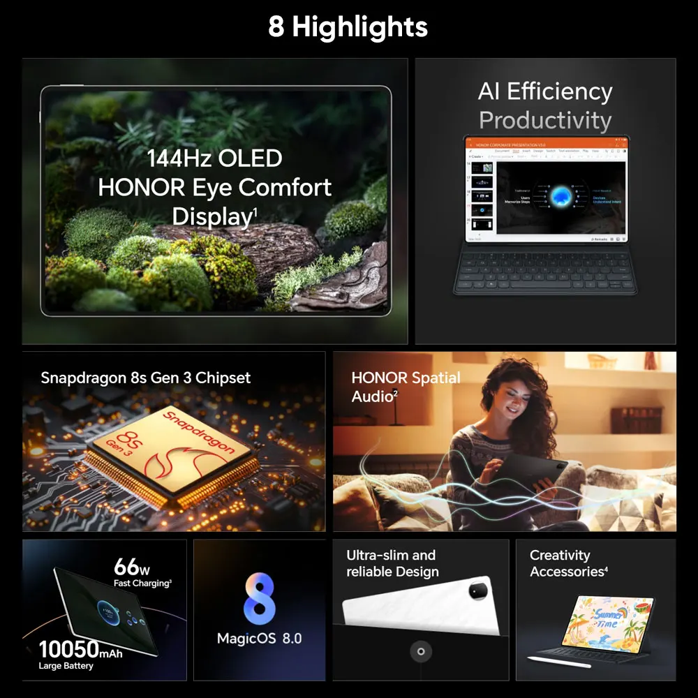 Global Version Original Honor Tablet MagicPad 2 Snapdragon 8s Gen