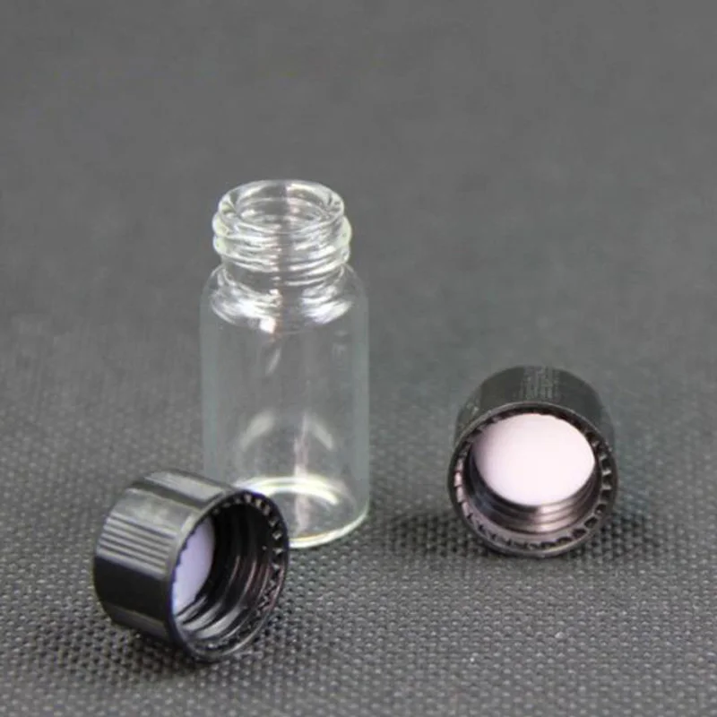 

30Pcs Clear Amber Glass Small Medicine Bottles Brown Sample Vials Laboratory Powder Reagent Bottle Containers Screw Lids