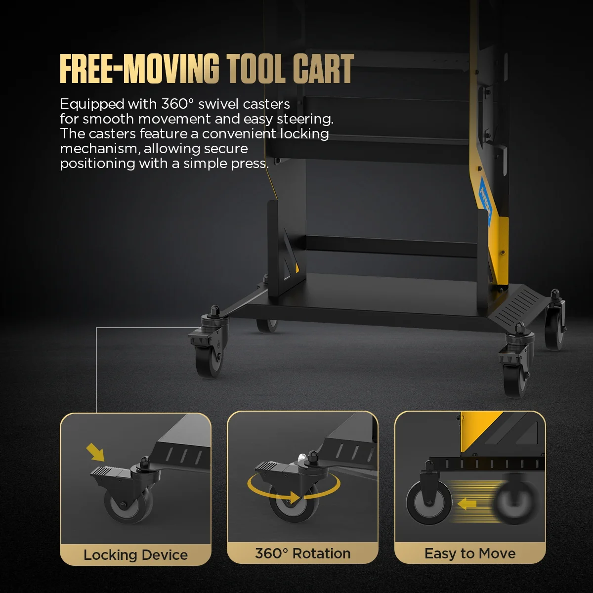 AUTOOL Carrello portautensili a livello T22 Capacità 661 libbre Carrello multiuso per carichi pesanti Carrello portautensili per servizi automobilistici per officina riparazioni auto - immagine 3
