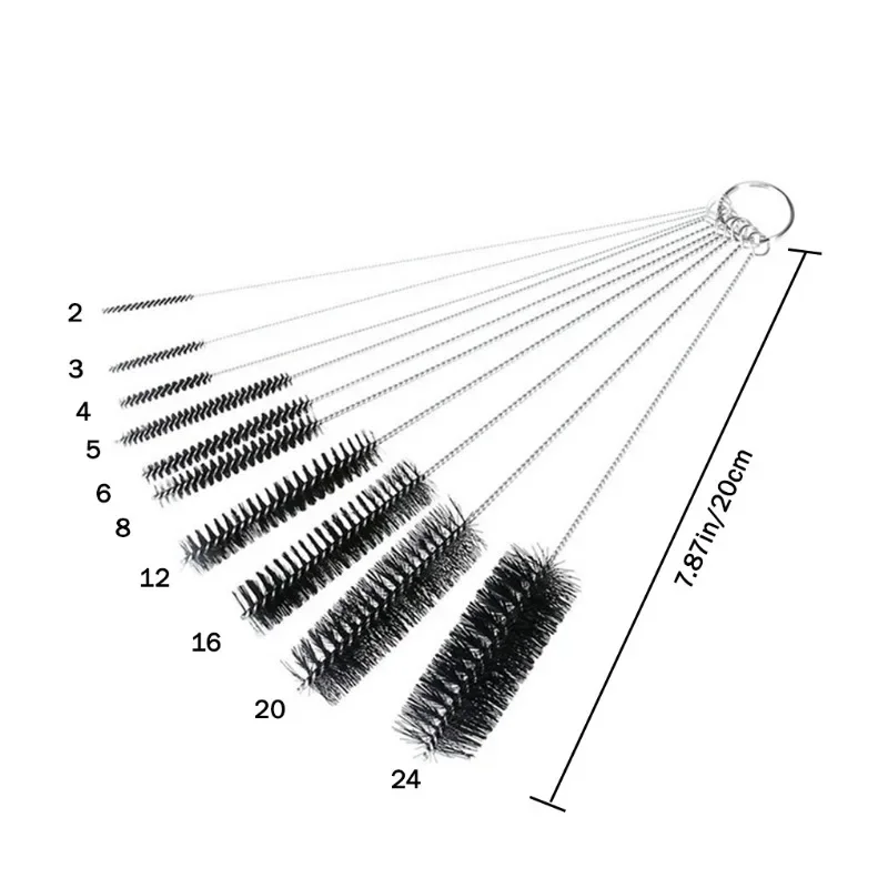 10pcs/set Coffee Machine Brush Bottle Tube Straw Cleaner Washing Glasses Keyboards Jewelry Cleaning Brushes Clean Tools bottle brushes coffee cleaning brush coffee machine cleaner coffee cleaning tool
