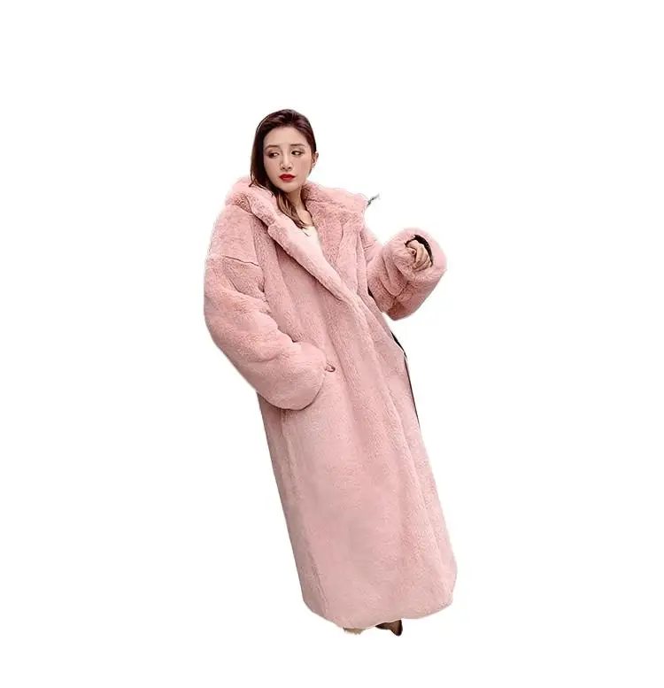 

2023 Women's Clothing Hooded Artificial Mink Hair Fur Coat Winter New