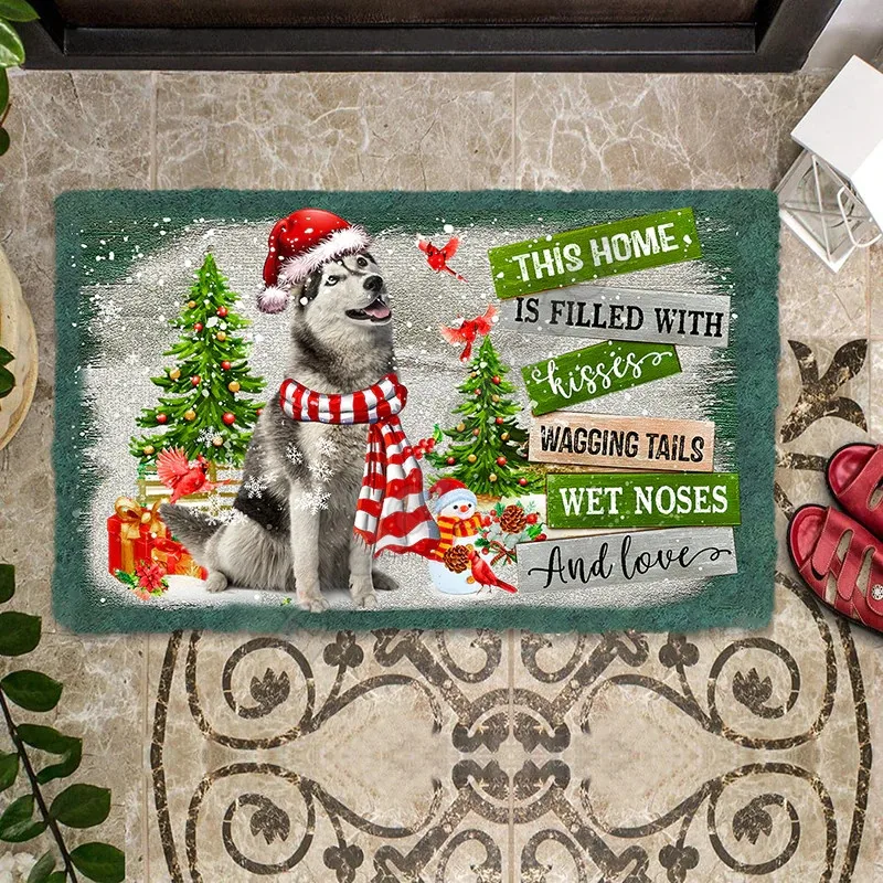 

This Home Is Filled With Kisseshuysky Doormat 3D Printed Indoor Outdoor Doormat Non-slip Style-3