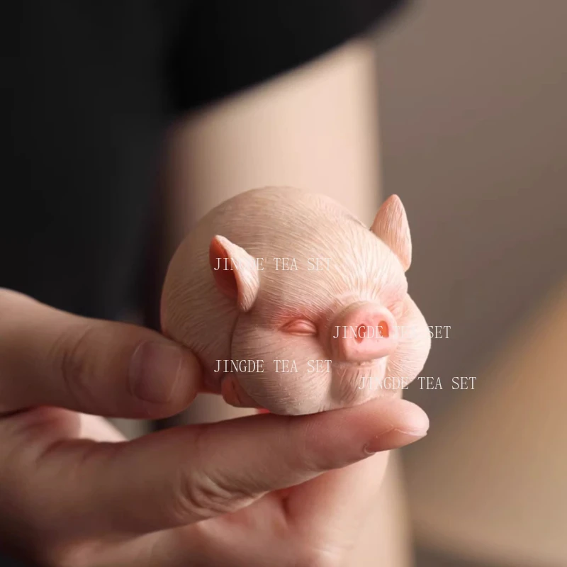 1pcs Little Pig Tea Pet Cute Household Ornaments Desktop Decoration Tea Play Tea Ceremony Accessories Resin Handicraft