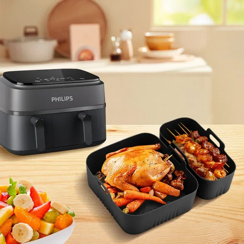 Silicone Liner for Rectangle Air Fryer - Versatile Basket Mold (Big & Small Sizes Available)