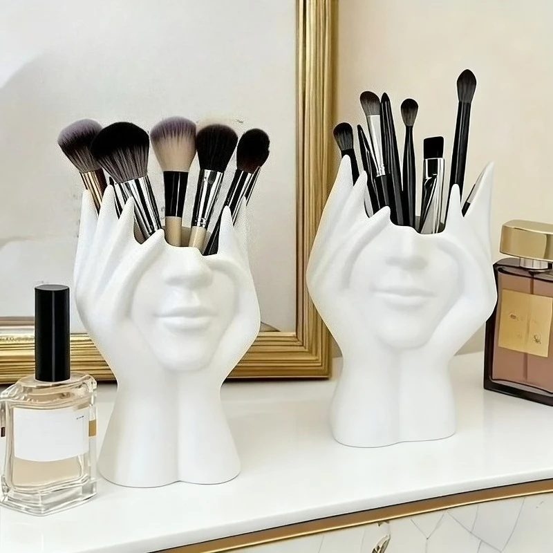 1/2PCS Makeup Brush Storage Container, Open Storage Box, Multifunctional Art Vase, Desktop Art Decoration, Valentine's Day Gift