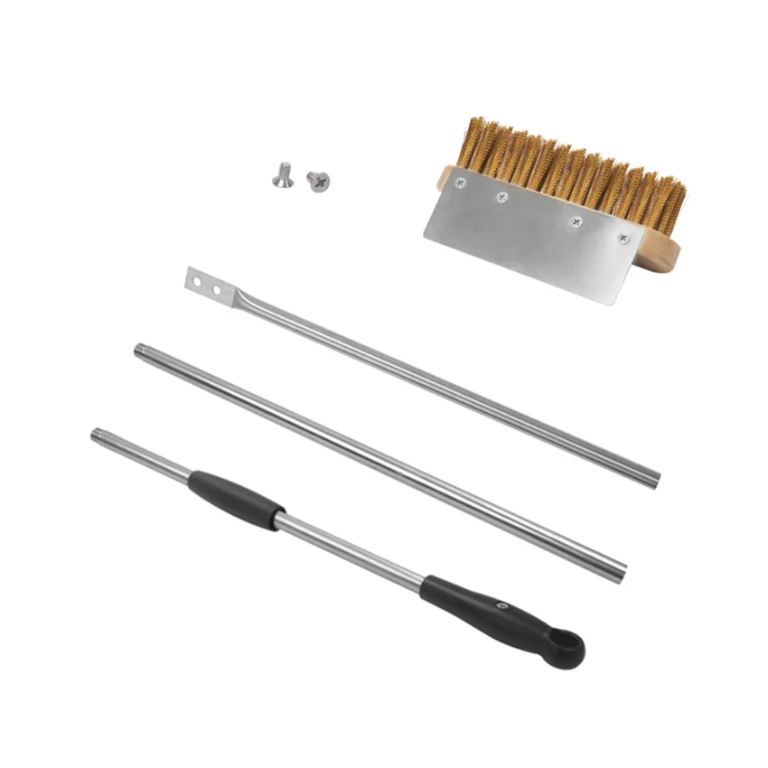 주방 액세서리 멀티 사양 피자 오븐 구리 브러시, 강모 304 스테인레스 스틸 손잡이, 가정용 청소 브러시