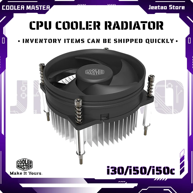 Cooler Master I30/I50/I50C 95Mm Cpu Custodia Per Computer Desktop Regolabile Ventola Di Raffreddamento Silenziosa Compatibile Con Presa Intel Lga 115X
