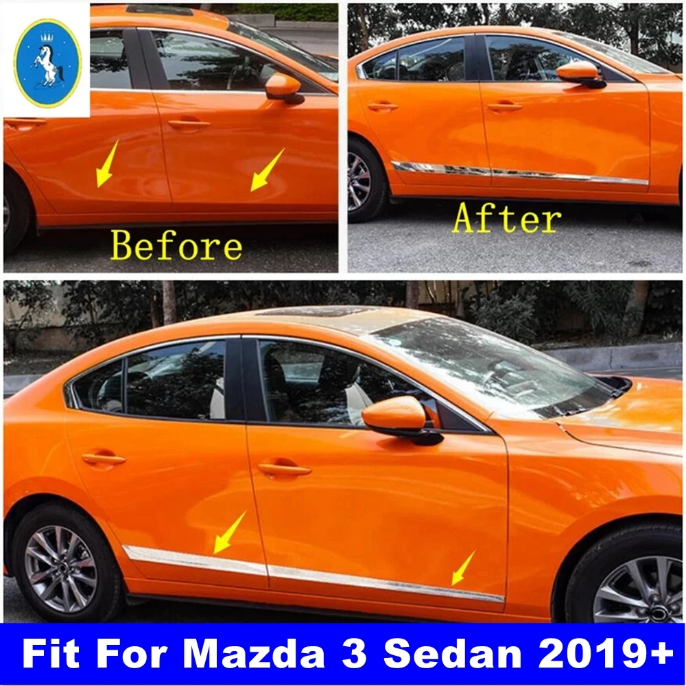 

Outer Door Body Molding Bottom Stripes Decoration Panel Cover Trim Fit For Mazda 3 Sedan 2019 2020 Shiny Exterior Accessories
