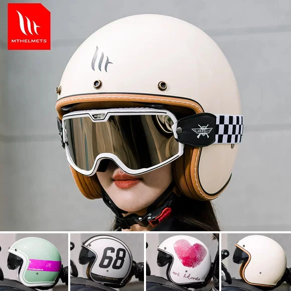 

MT LE MANS 2 SV Motorcycle Jet Helmets 3/4 Open Face Helmet Sunvisor Vintage Motorbike Electric Bike Scooter Riding Helmets