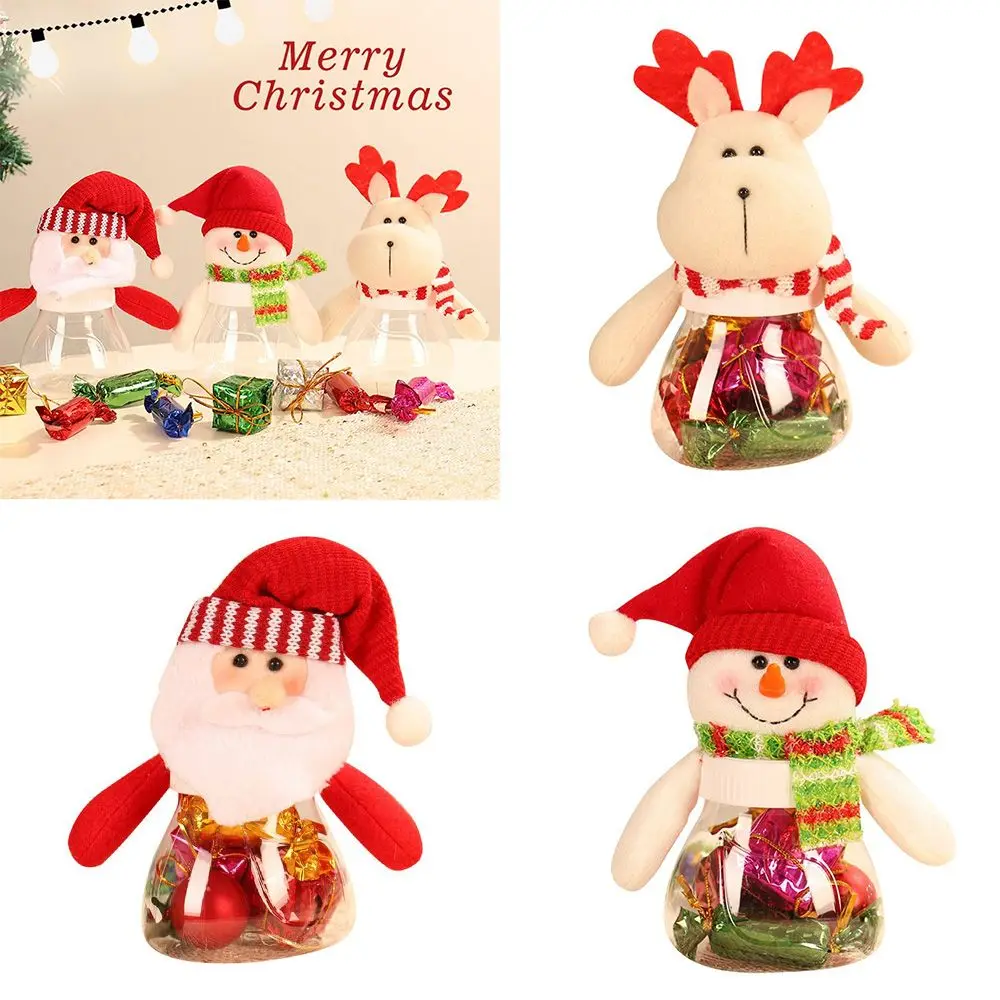 

Snowman Christmas Candy Jar Xmas Decor mpty Elk Storage Bottle Santa Claus Moisture-proof Christmas Candy Box