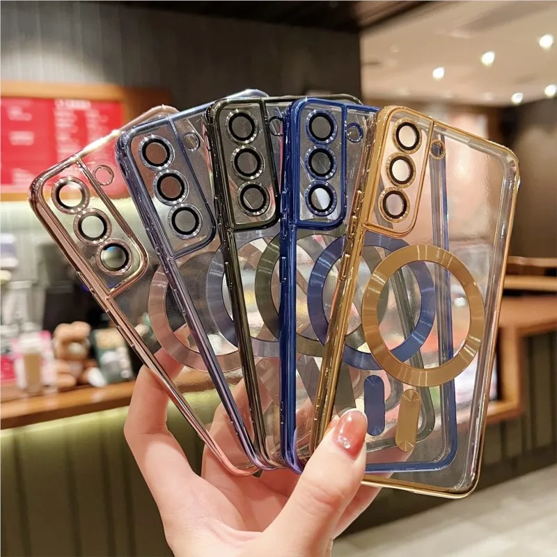 Luxury Magnetic Plating Clear Case Cover