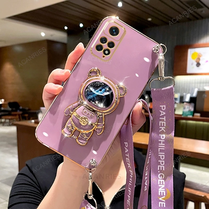 Étui de protection en silicone avec lanière pour Xiaomi Redmi Note 11 Pro 4G 5G 11S 10 10S 11Pro 9 8 Astronaut_voghion.com