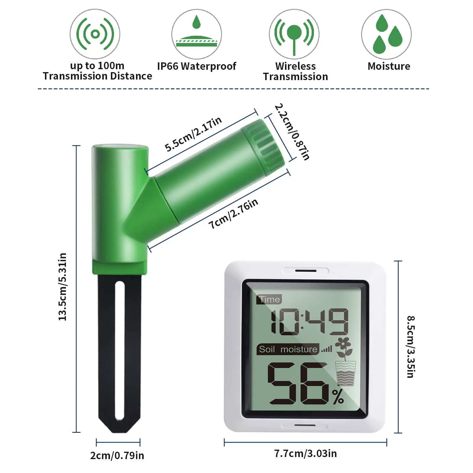 Soil Moisture Sensor ECOWITT WH0291 Soil Moisture Sensor Meter With Digital LCD Display