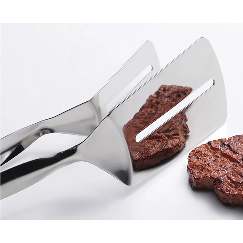 Cooking Tongs Stainless Steel Frying Shovel Clip Multifunctional Steak BBQ Tongs Frying Fish Spatula Clip Household Kitchen Tool Bread