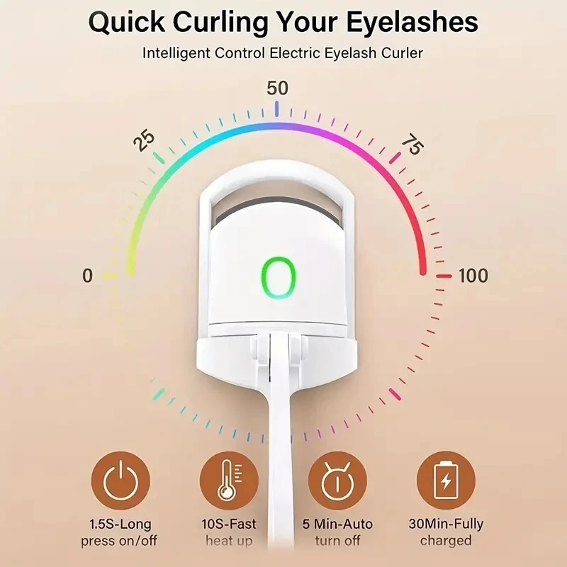 Eyelash Curler 1pc ABS Electric Eyelash Curler Long-Lasting Curl Electric Eye Lash Perm Eyelashes Clip EyelashCurler Device Makeup Tools