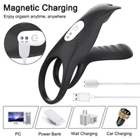 Fernbedienung Penetration Vibrator für Männer Ejakulation Verzögerung Cock Ring Vibrierender Stimulator Penis Ring Sex Spielzeug für Paare 5