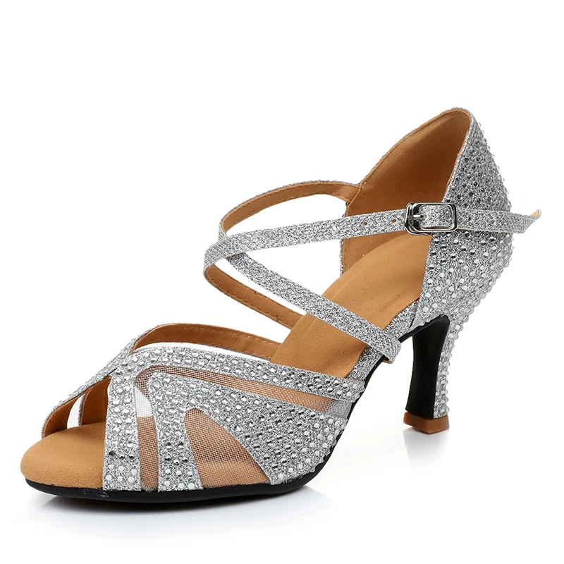 Syflyno New Latin Dance Shoes Women Tango Salsa Ballroom Dance Training Shoes Ladys Girls High Heels Red Wedding Heels Women