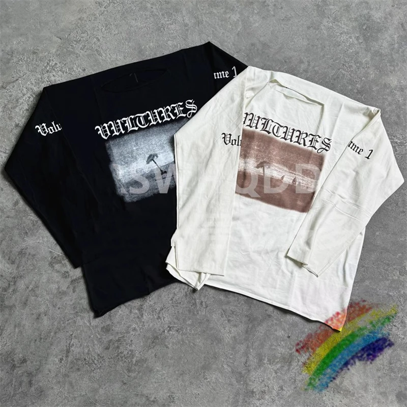 Long Sleeved Kanye West Vultures YZY T-Shirt Men Women 1:1