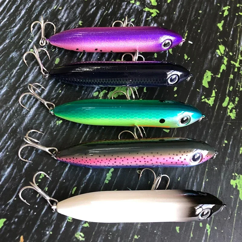 Heddon Saltwater Super Spook, Jr. - Black/Chartreuse Head/Gold Insert - 3 1/2 in