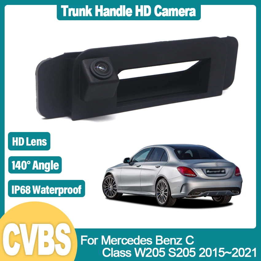 

HD CCD Night Vision Car Trunk Handle Rear View Camera Dynamic trajectory For Mercedes Benz C Class W205 S205 2015~2020 2021