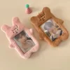 Original Cute Bear and Pink Rabbit Plush Card Holder Set for Korean Ins Polaroid Guka Small Card Display Pendant 3